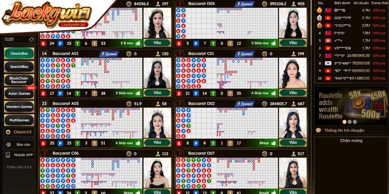 Trong sảnh chơi thu hút với nhiều sự kiện ưu đãi hấp dẫn